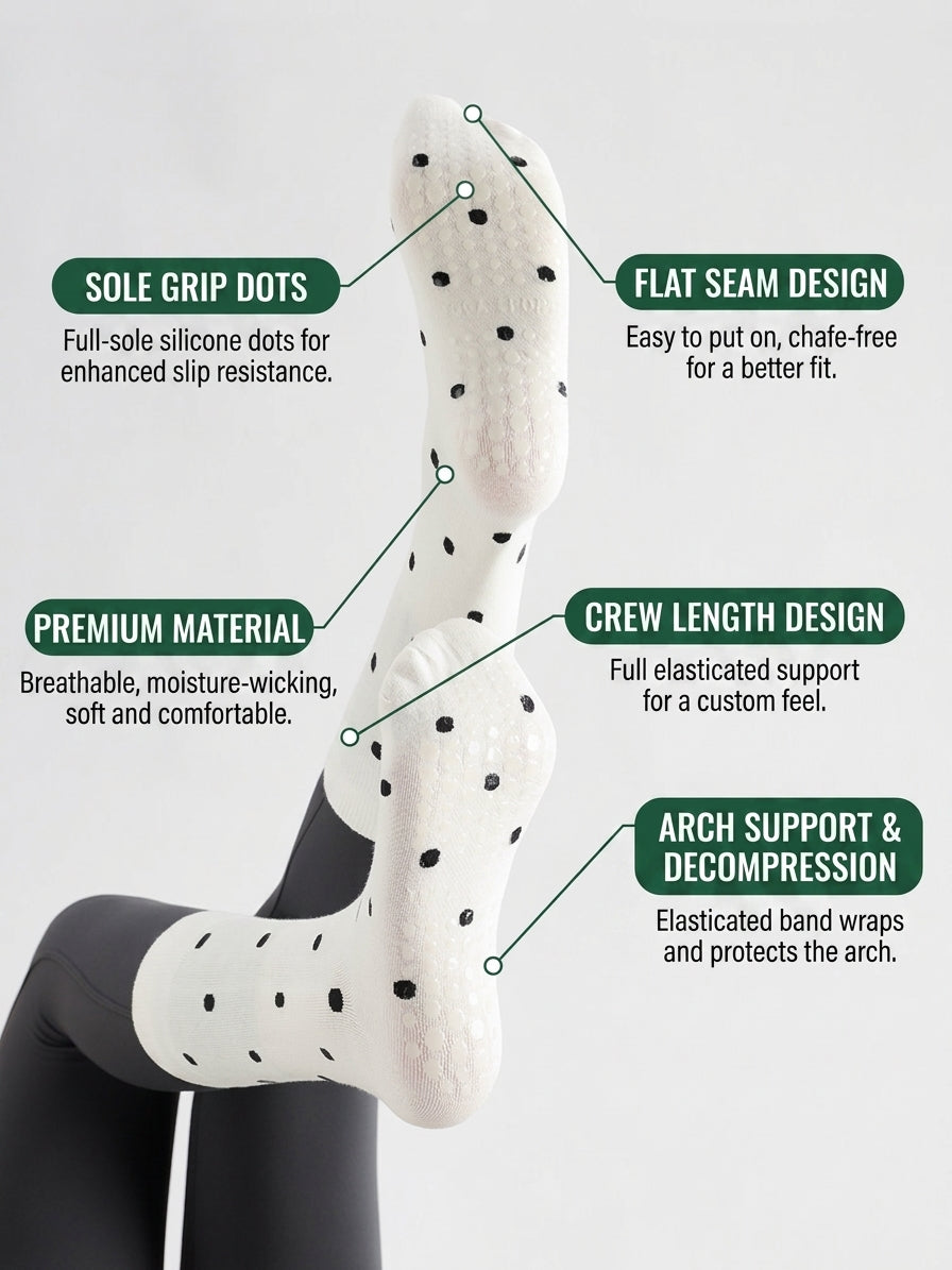Polka Dot Pilates & Yoga Grip Socks