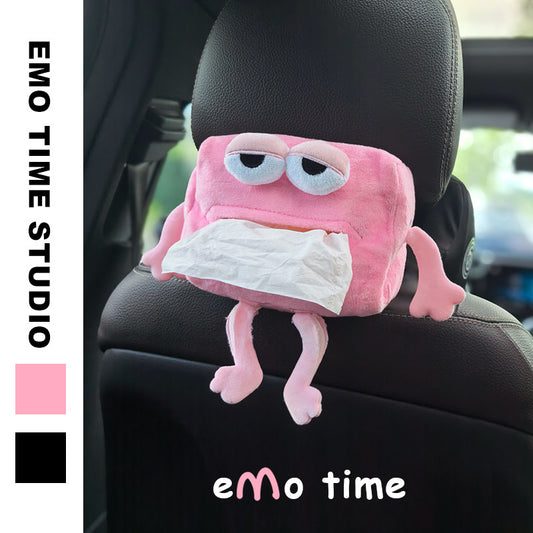 Funny Pink "Emo" Plush Car Tissue Holder