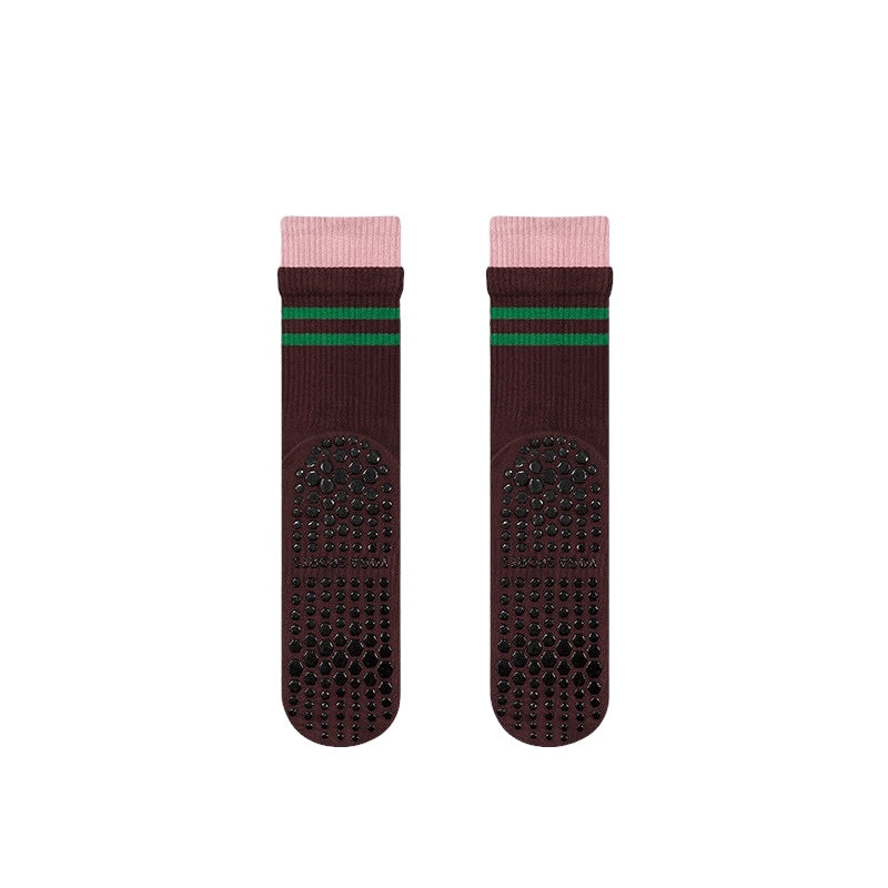 Double Layer Striped Grip Socks for Pilates & Yoga