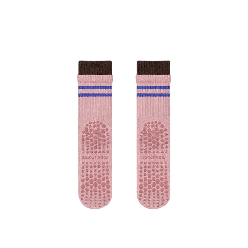 Double Layer Striped Grip Socks for Pilates & Yoga