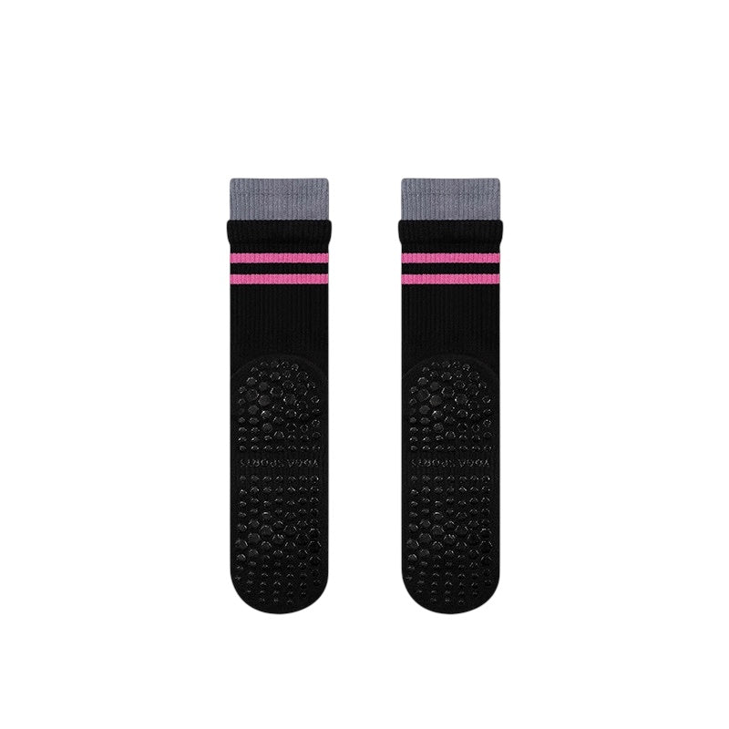 Double Layer Striped Grip Socks for Pilates & Yoga