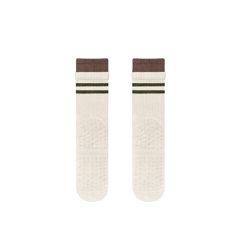 Double Layer Striped Grip Socks for Pilates & Yoga