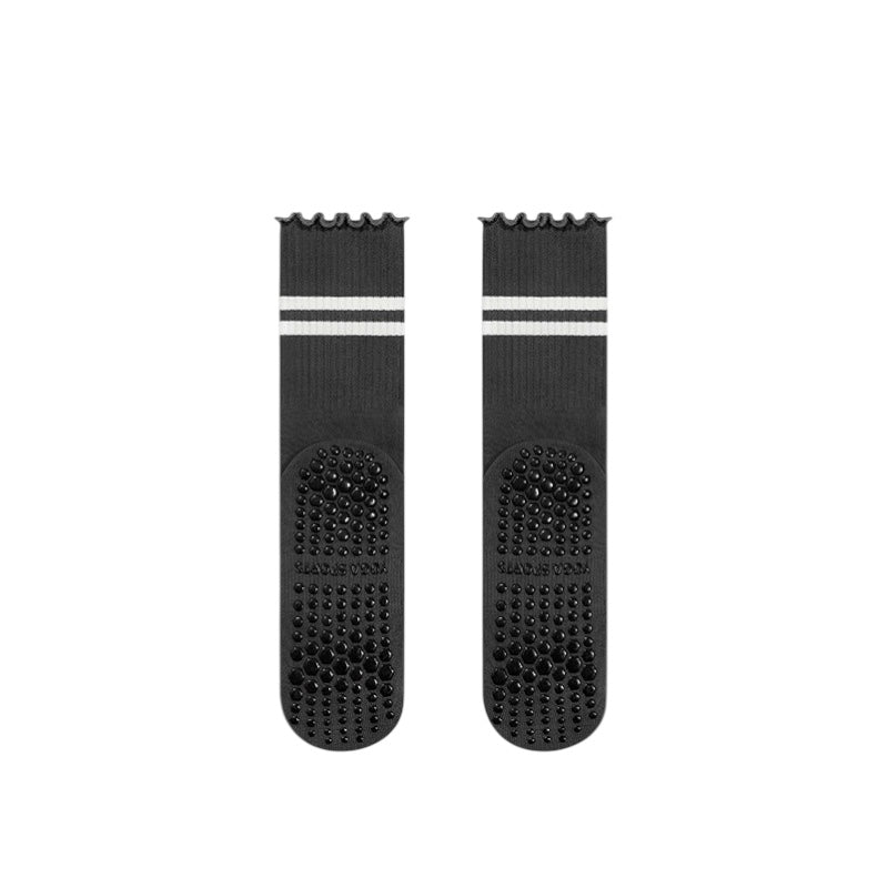 Ruffle Stripe Pilates & Yoga Grip Socks