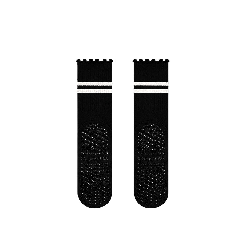 Ruffle Stripe Pilates & Yoga Grip Socks